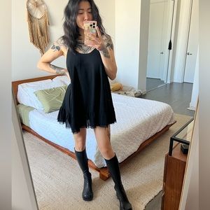 EUC chiffon open back slip mini dress